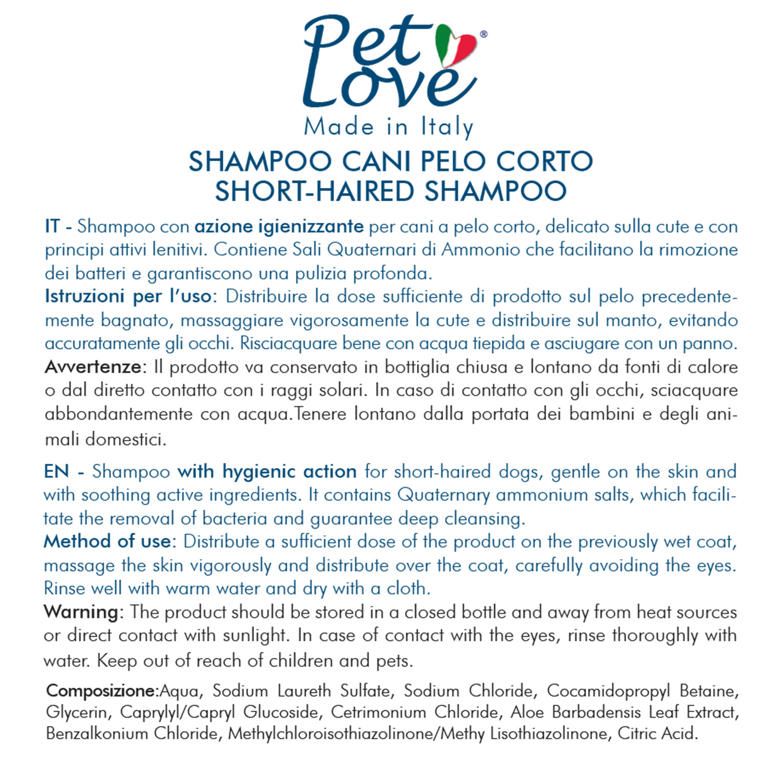 SHAMPOO FOR  SHORT COATED DOGS 