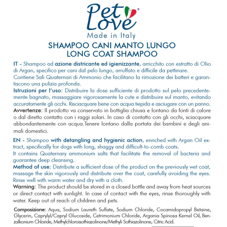 SHAMPOO FOR  LONG COATED DOGS 